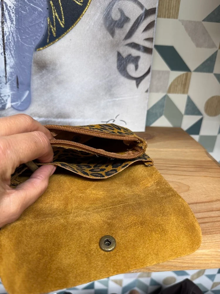Grand porte monnaie en cuir Arturo camel