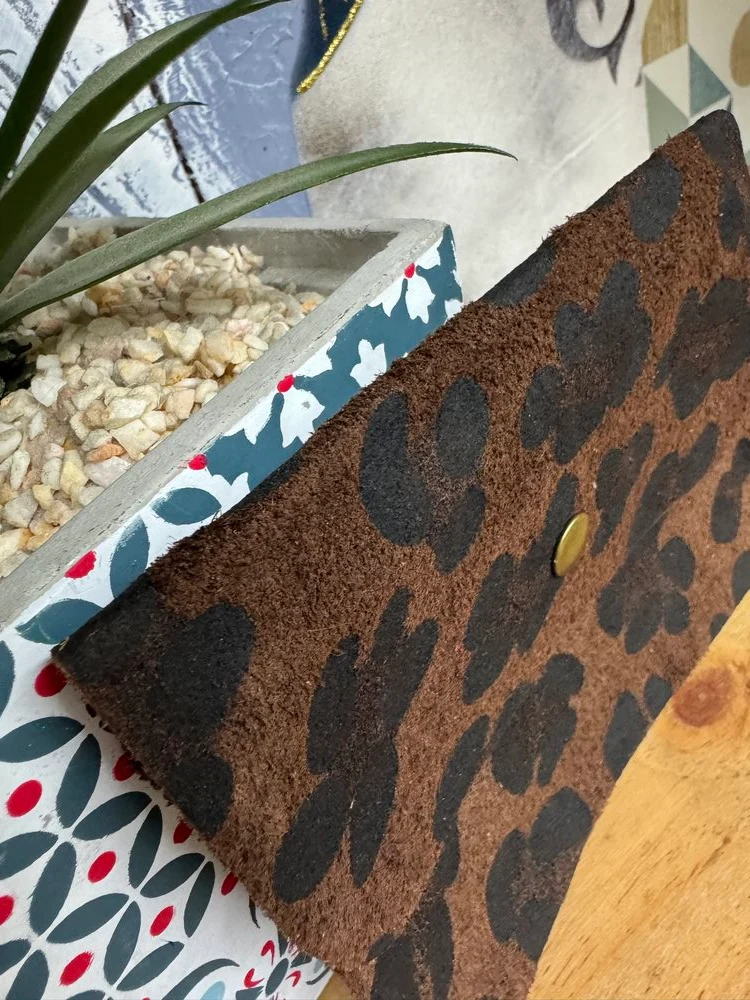 Grand porte monnaie en cuir Lorenzo chocolat