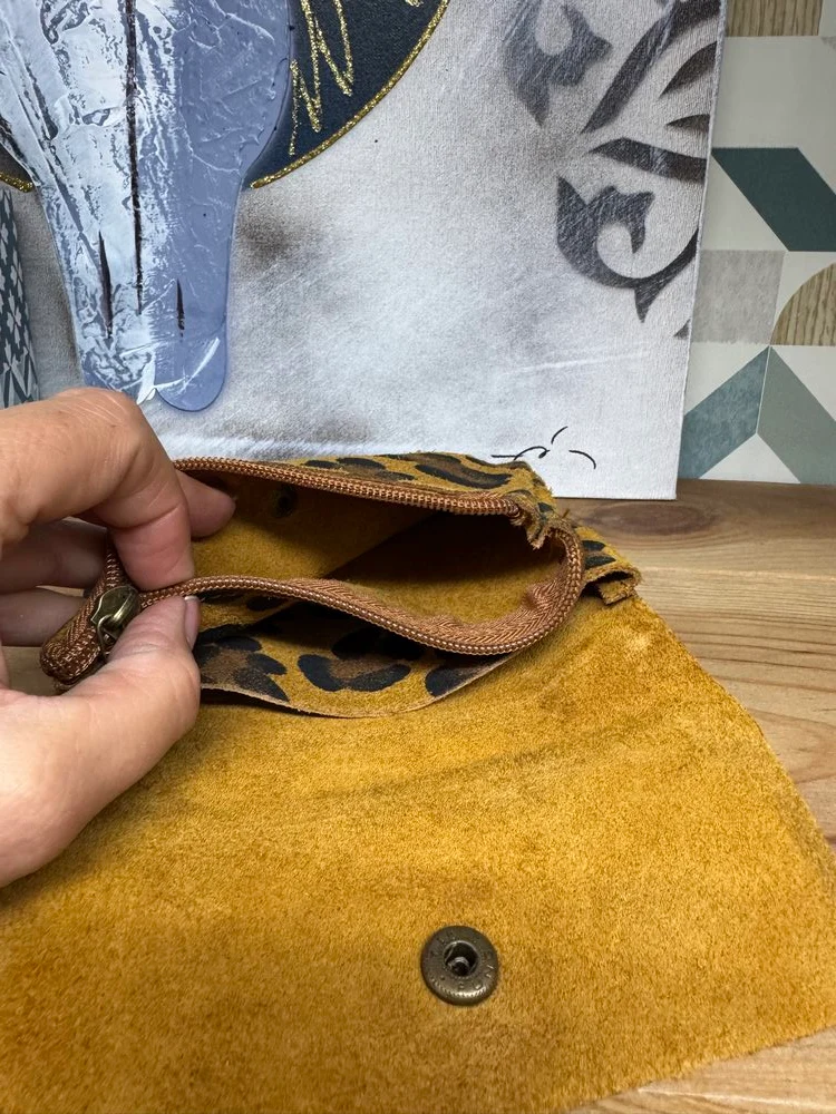 Grand porte monnaie en cuir Lorenzo camel