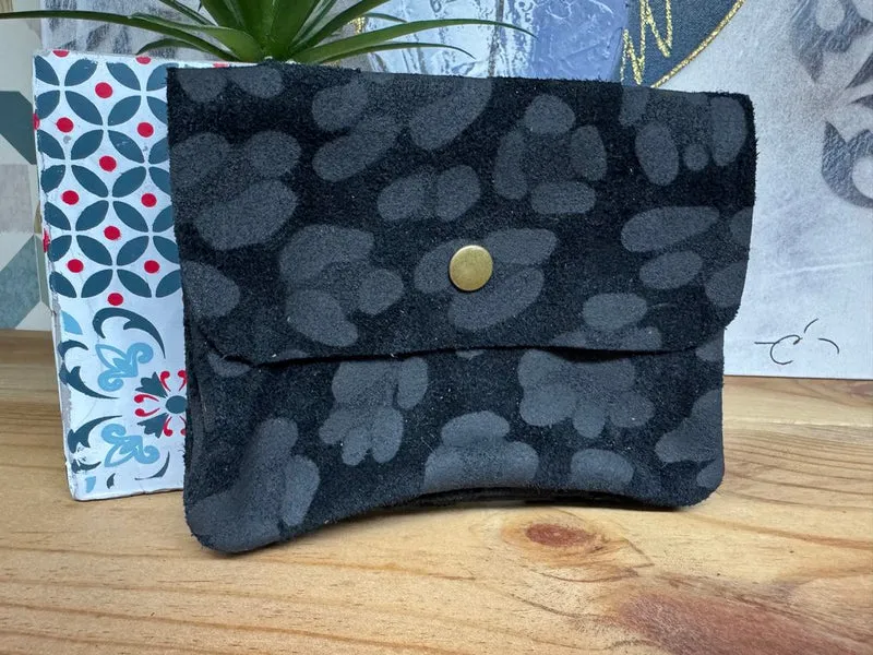 Grand porte monnaie en cuir Lorenzo noir