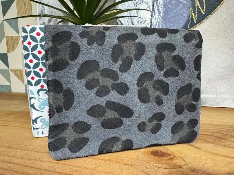 Grand porte monnaie en cuir Lorenzo gris