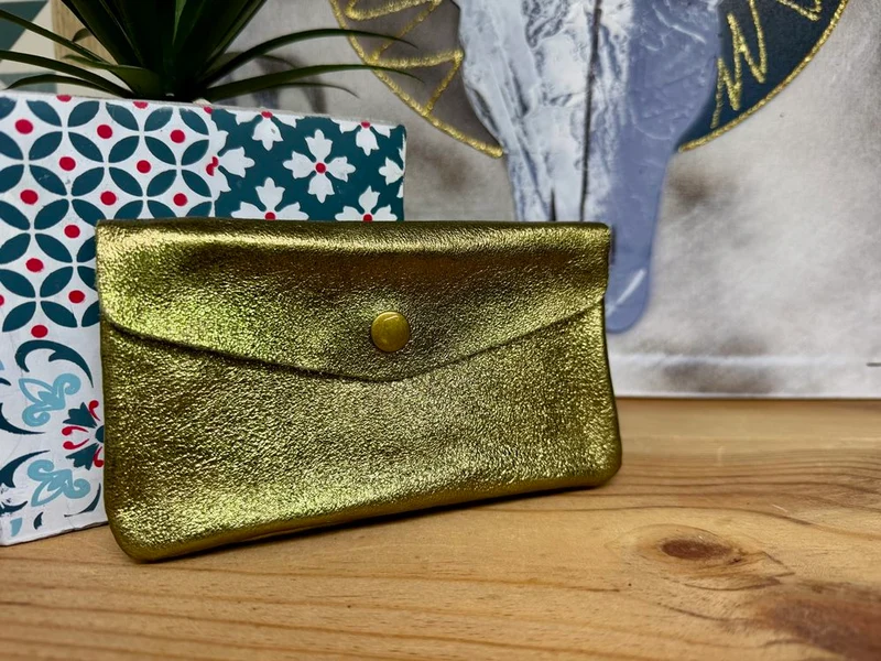 Porte monnaie Rico en cuir vert pomme