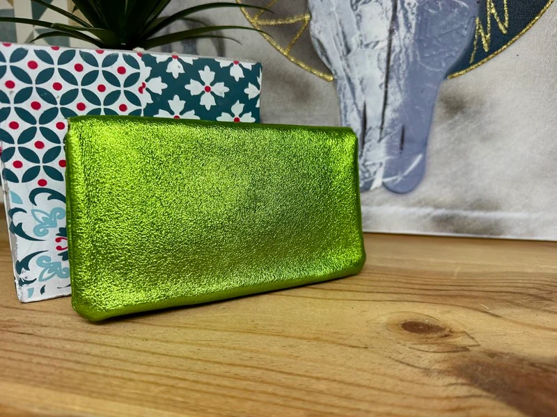 Porte monnaie Rico en cuir vert olive