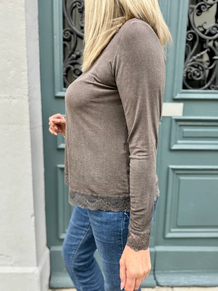 Teeshirt manches longues Danielo marron glacé