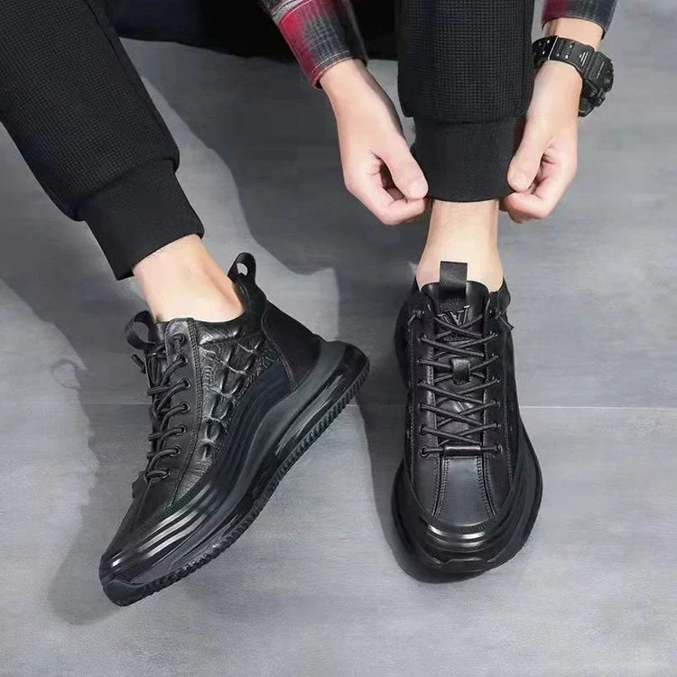 Chaussures Décontractées Homme en Cuir de Vachette avec Coussin d’Air