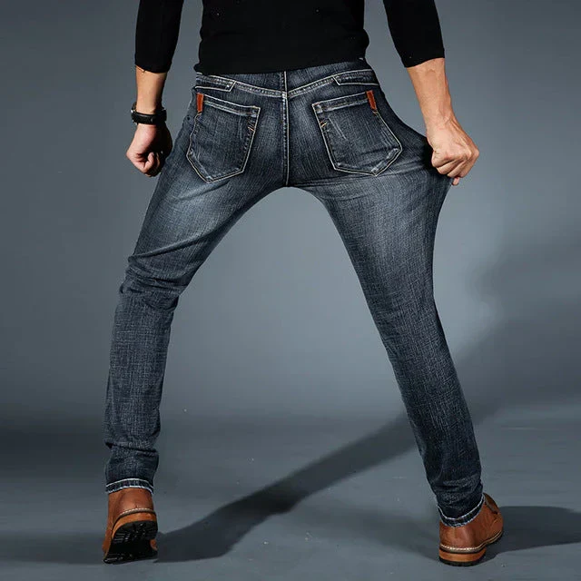 Jeans fuselés extensibles 4 directions de qualité supérieure pour hommes