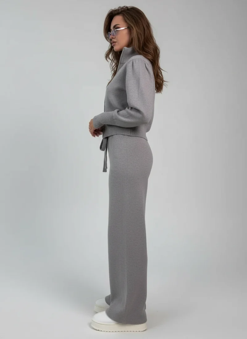 Ensemble lounge en maille zippé avec pantalon large