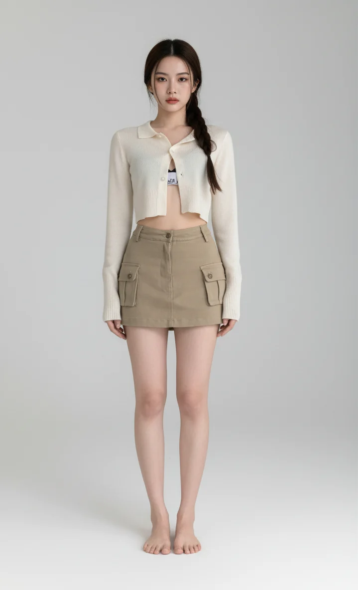 Robe mini A-line taille haute élégante