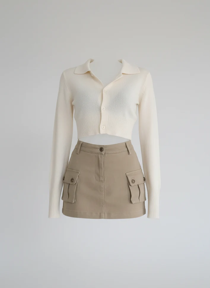 Robe mini A-line taille haute élégante