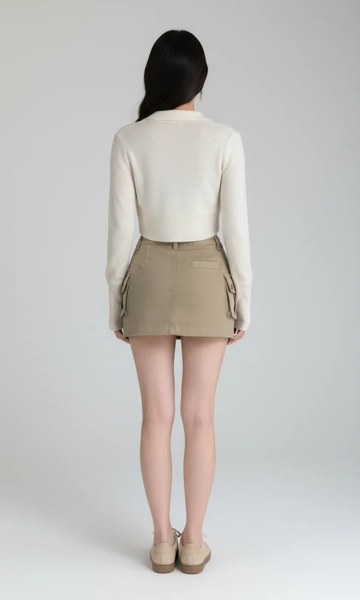 Robe mini A-line taille haute élégante