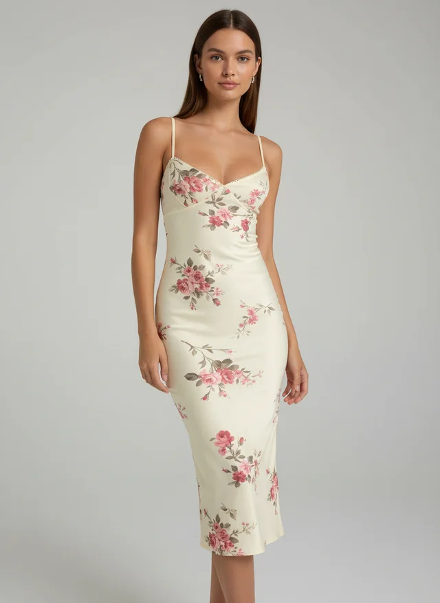 Robe maxi bodycon dos nu floral élégante femme