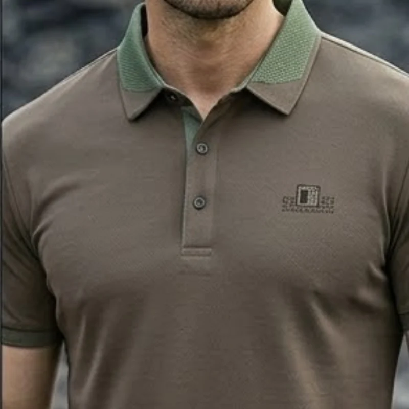 Chemise polo homme manches courtes élégante et respirante
