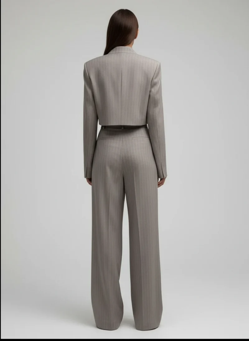 Tailleur Oversized Carreaux Pantalon Large