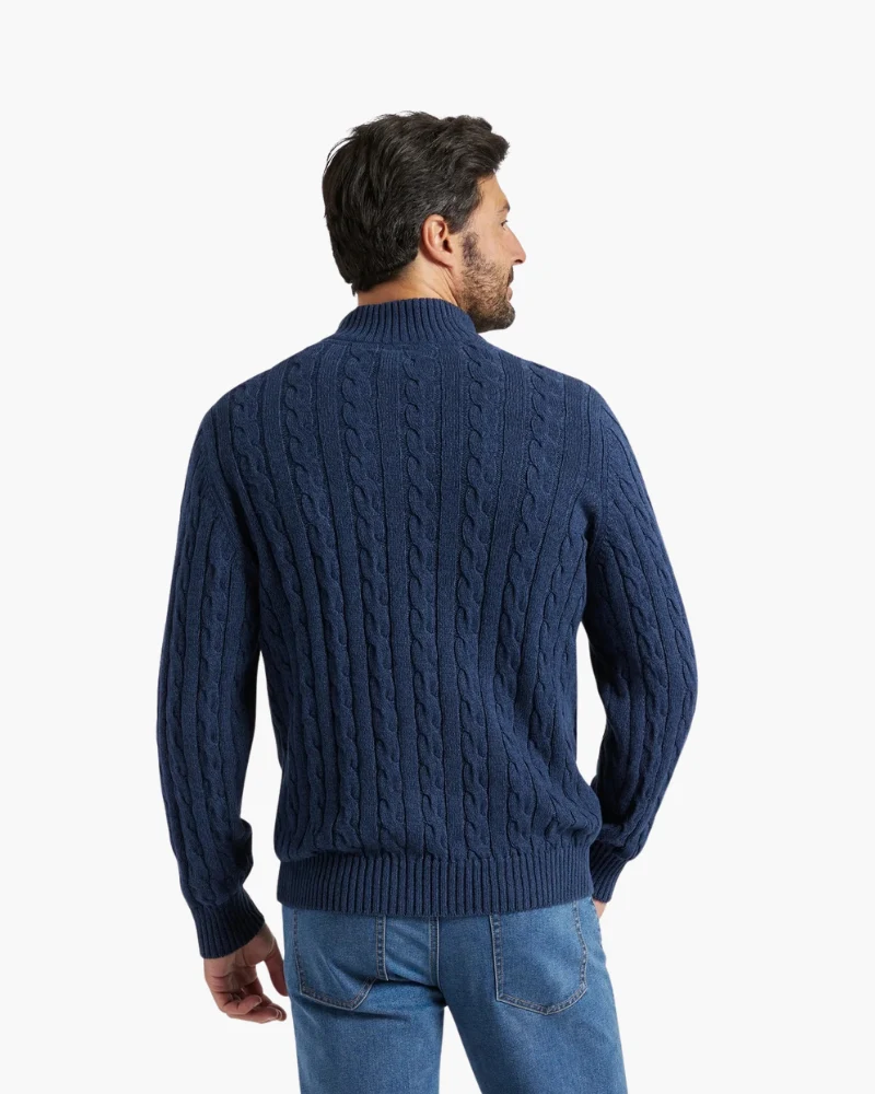Pull Zippé à Col Montant en Coton Premium