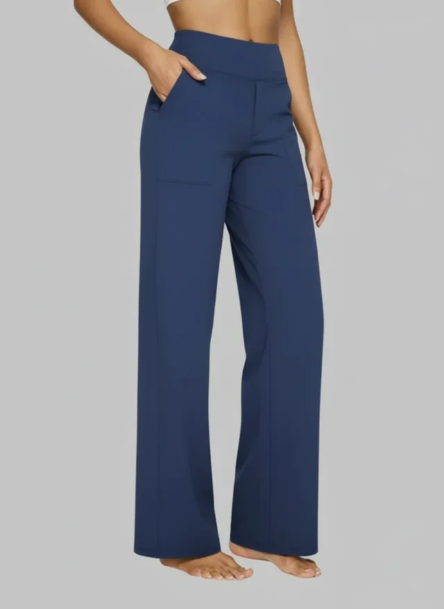 Pantalon Stretch Confort Taille Haute pour Femme au Style Élégant et Décontracté