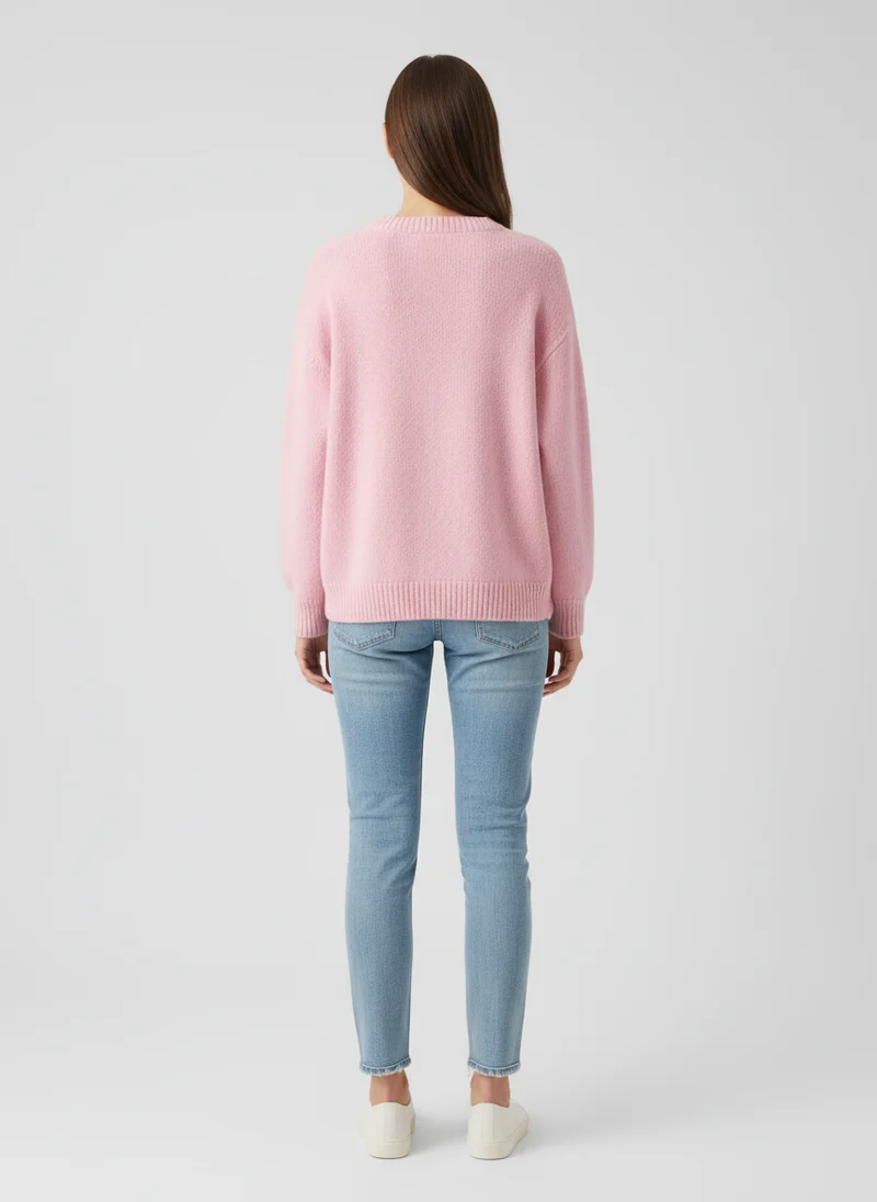 Pull en Tricot Doux avec Motif Teckel en Laine Feutrée