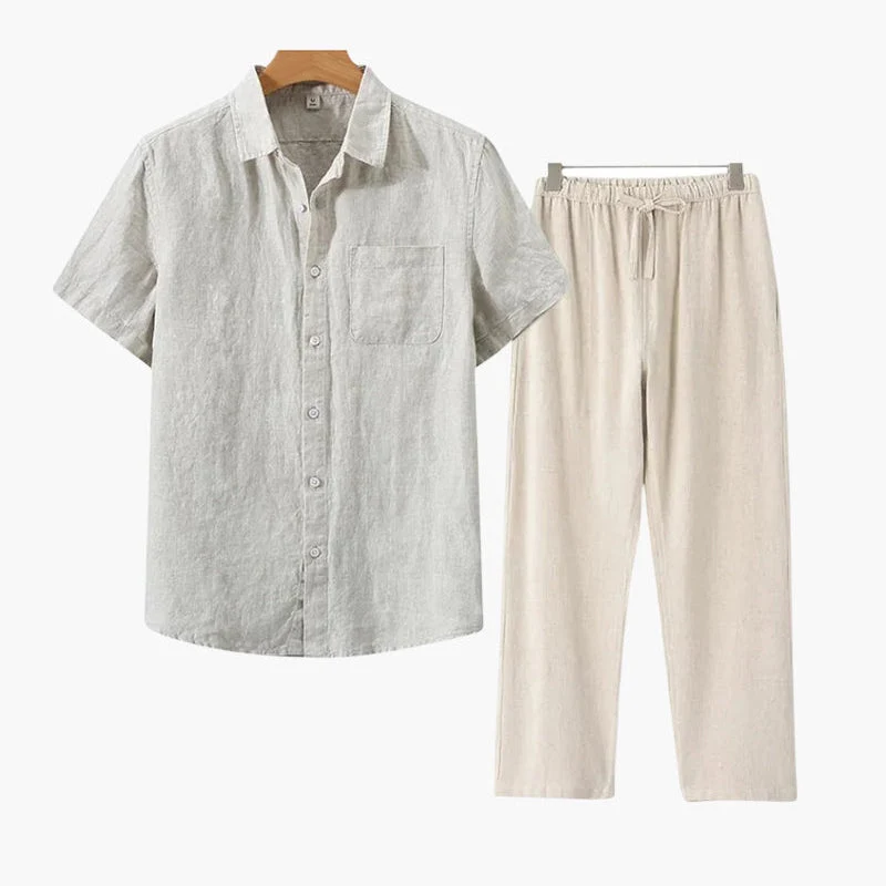 T-shirt en Lin Argenté à Manches Courtes – Léger et Élégant