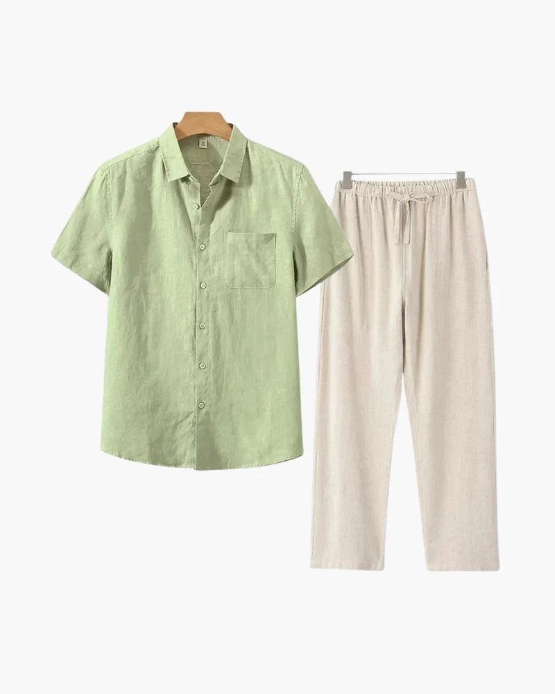 T-shirt en Lin Argenté à Manches Courtes – Léger et Élégant