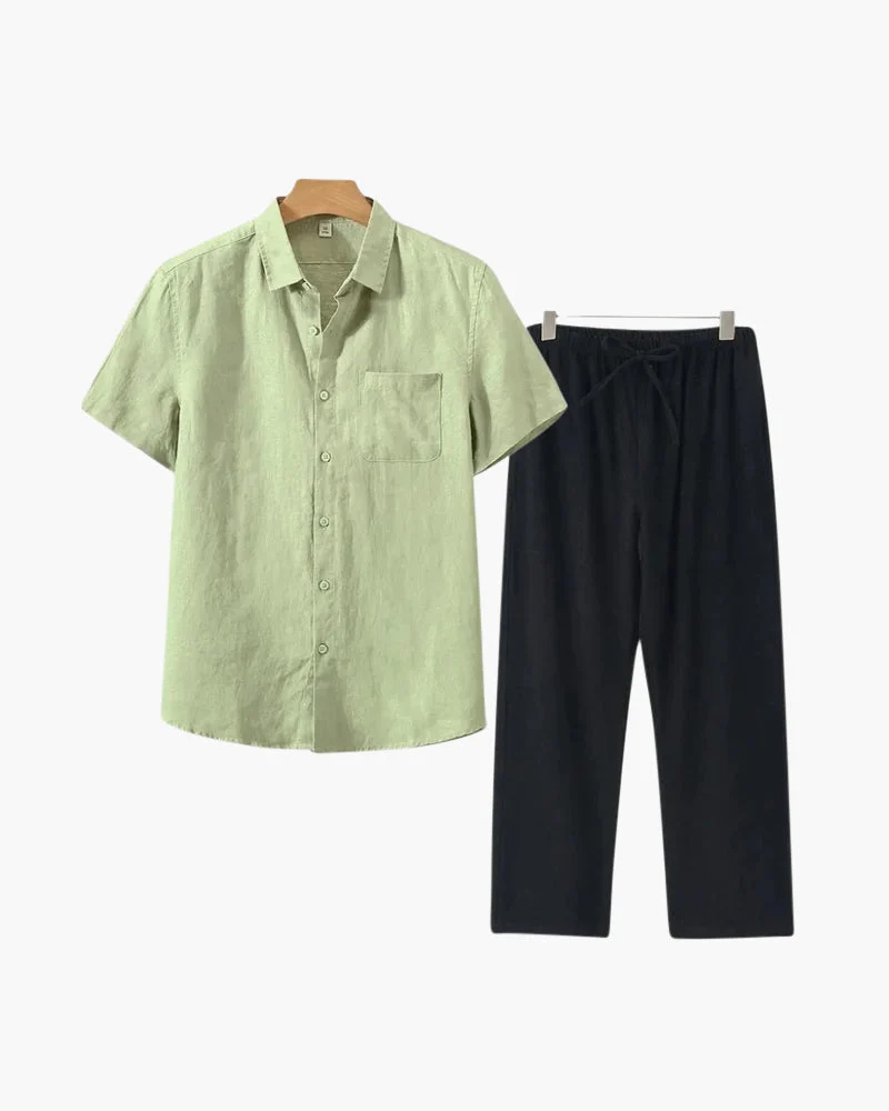 T-shirt en Lin Argenté à Manches Courtes – Léger et Élégant