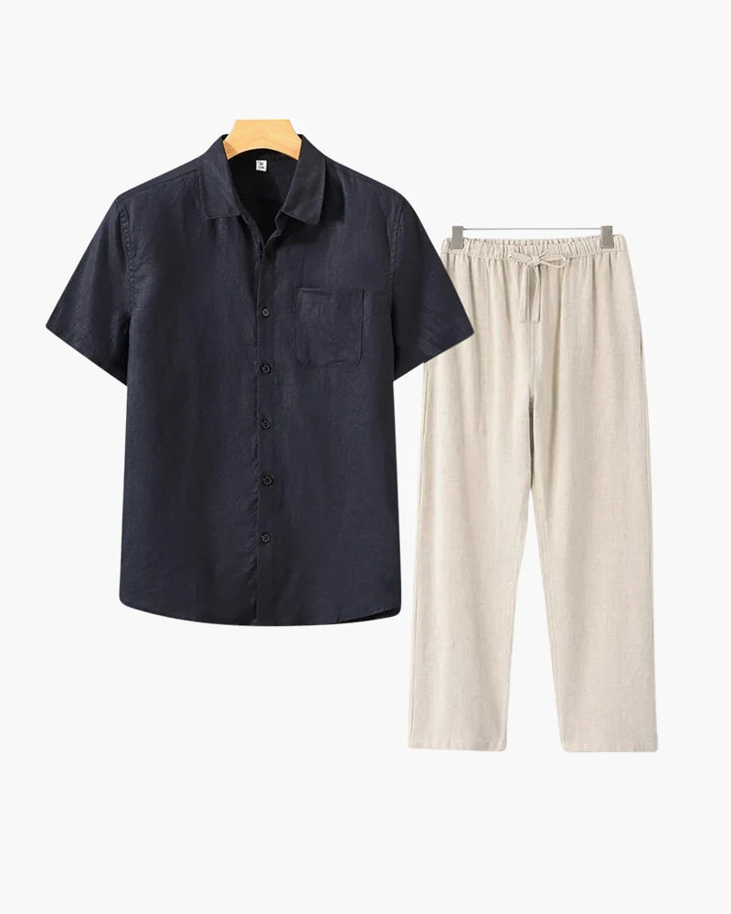 T-shirt en Lin Argenté à Manches Courtes – Léger et Élégant