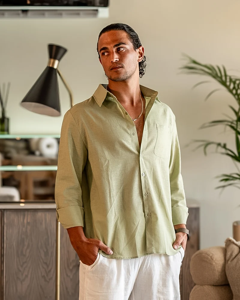 Chemise en Lin 100 % Naturel Élégance Décontractée