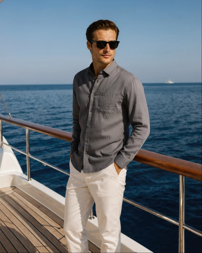 Chemise en Lin 100 % Naturel Élégance Décontractée
