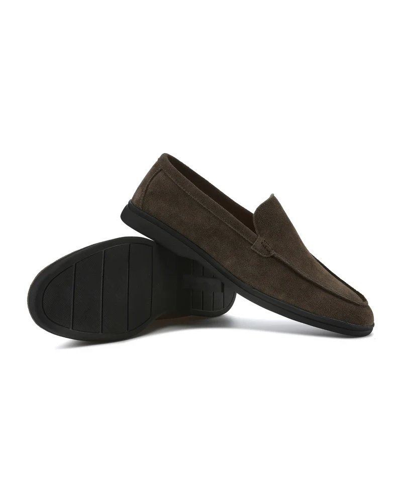 Mocassins en Suède Premium à Semelles Noires Élégantes