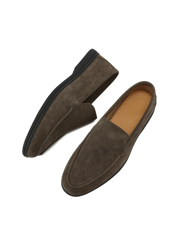 Mocassins en Suède Premium à Semelles Noires Élégantes