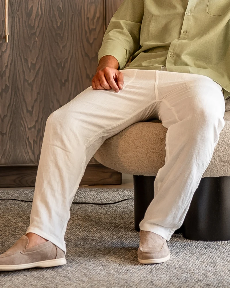 Pantalon Slim en Lin Léger et Respirant pour Homme