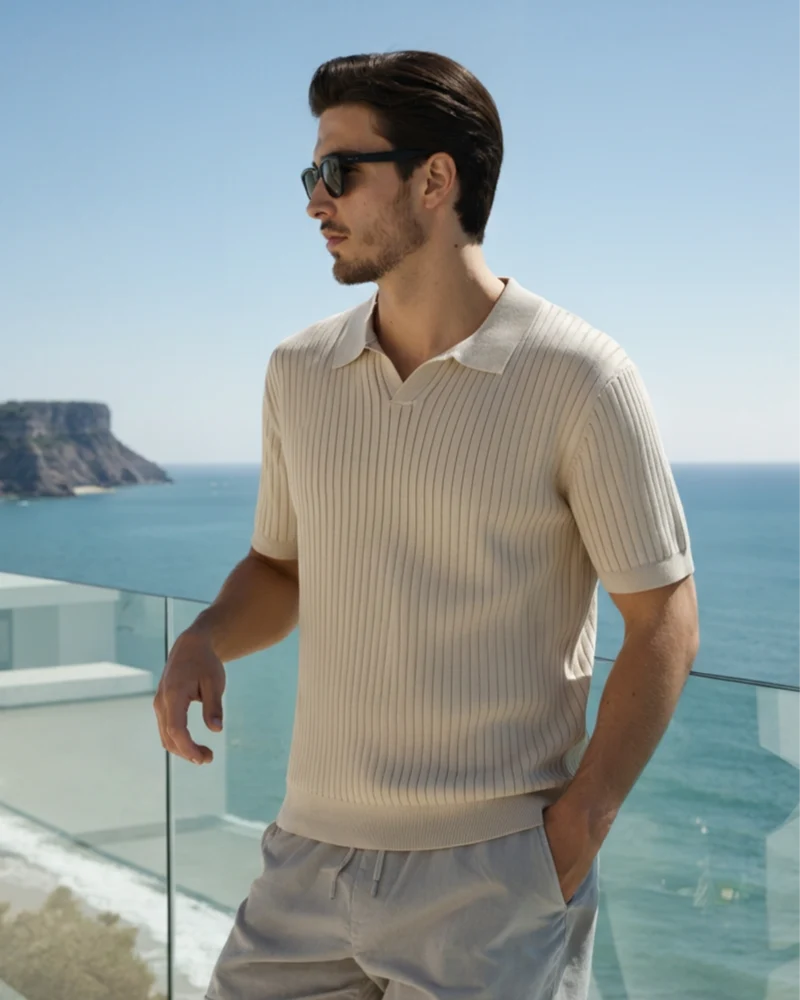 Polo Côtelé Premium en Maille Respirante