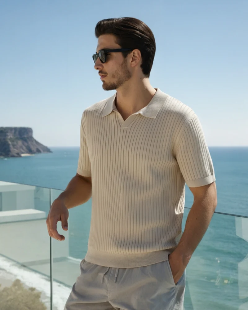Polo Côtelé Premium en Maille Respirante