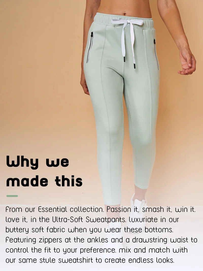 Pantalon Capri en Sweat avec Cordon de Serrage – Coupe Décontractée