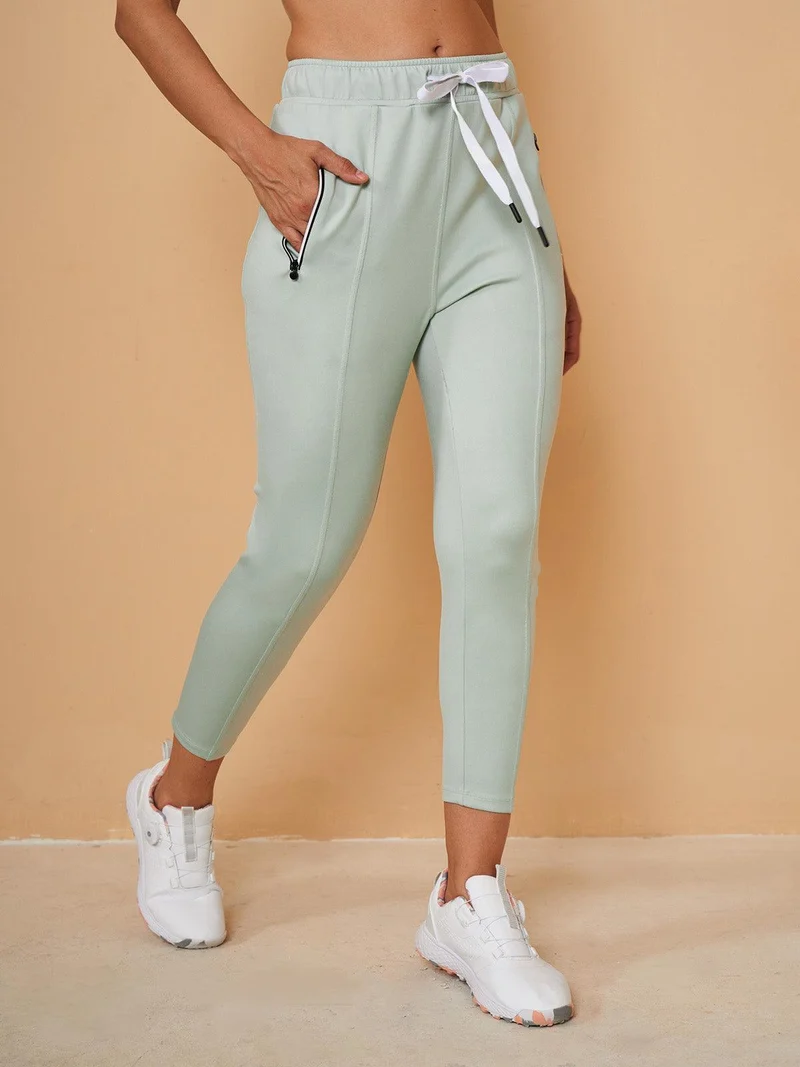 Pantalon Capri en Sweat avec Cordon de Serrage – Coupe Décontractée