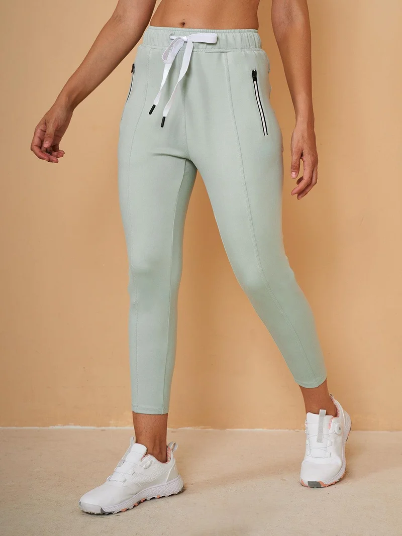 Pantalon Capri en Sweat avec Cordon de Serrage – Coupe Décontractée