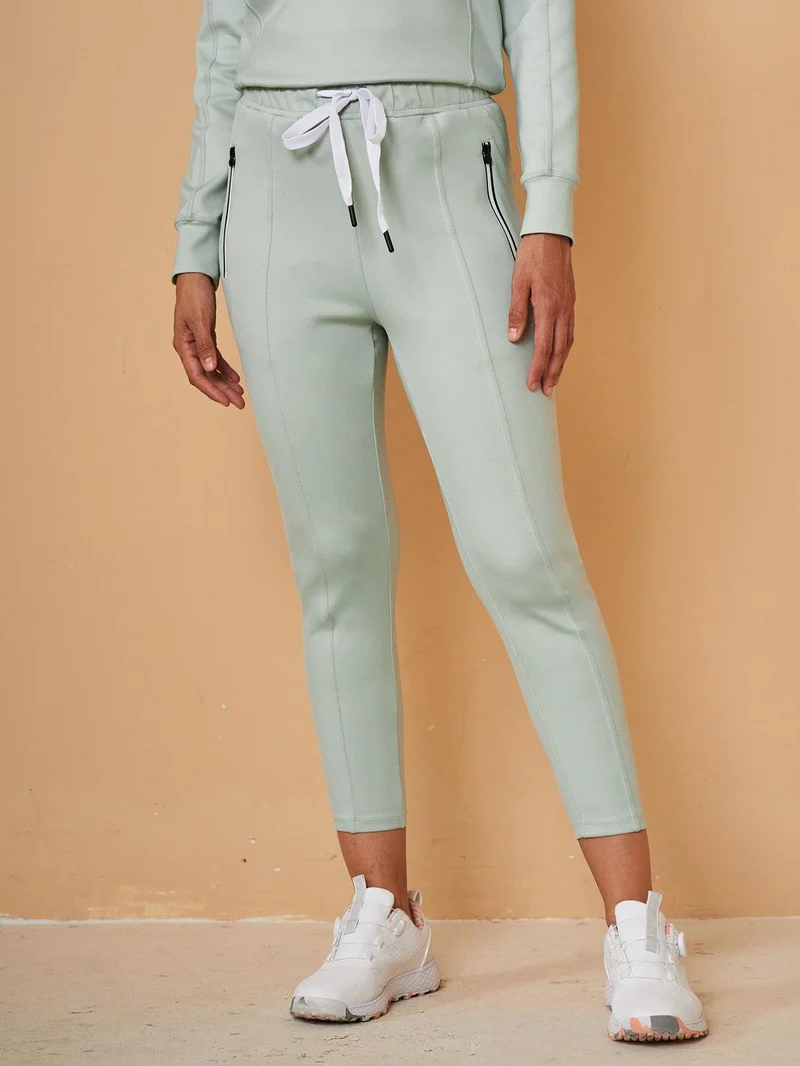 Pantalon Capri en Sweat avec Cordon de Serrage – Coupe Décontractée