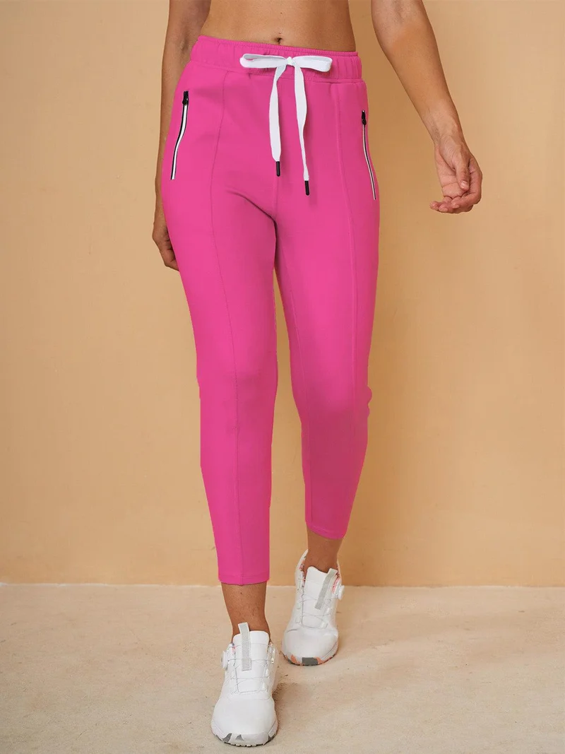 Pantalon Capri en Sweat avec Cordon de Serrage – Coupe Décontractée