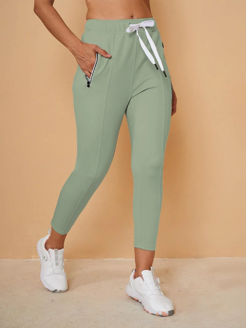 Pantalon Capri en Sweat avec Cordon de Serrage – Coupe Décontractée