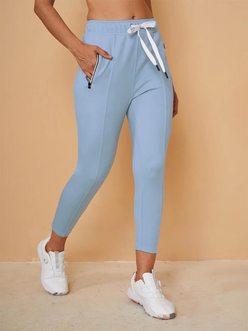 Pantalon Capri en Sweat avec Cordon de Serrage – Coupe Décontractée