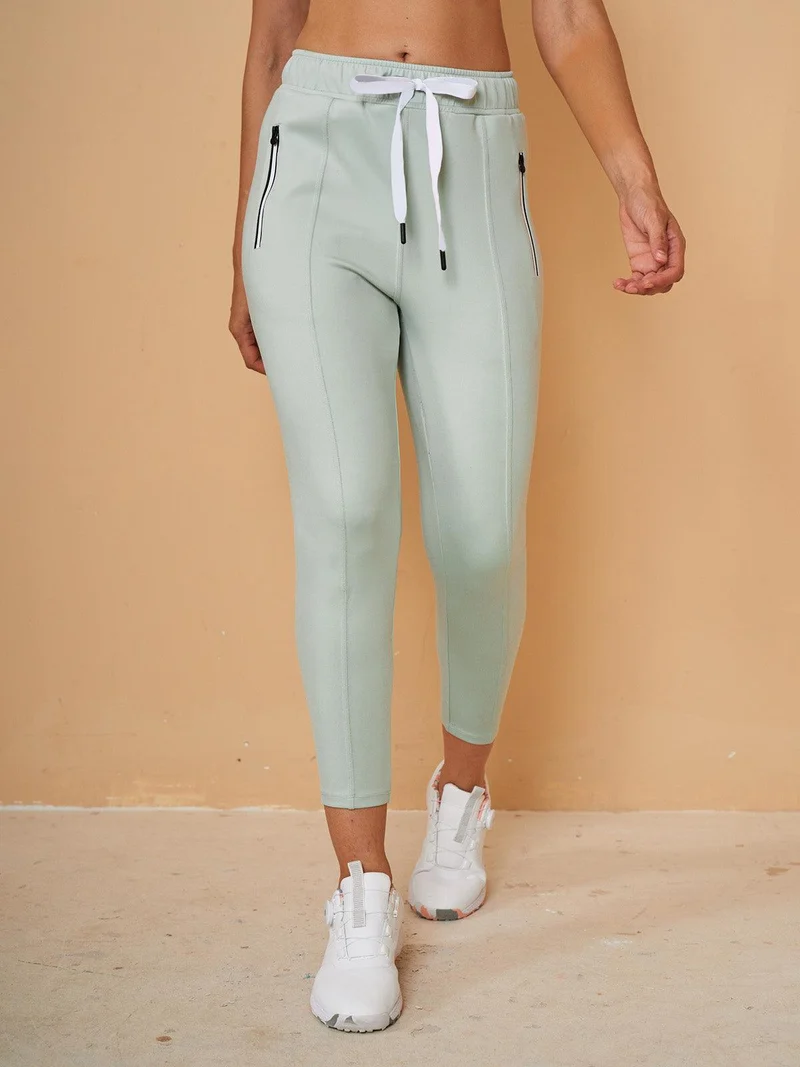 Pantalon Capri en Sweat avec Cordon de Serrage – Coupe Décontractée
