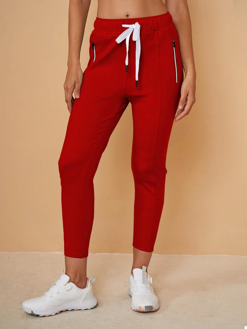 Pantalon Capri en Sweat avec Cordon de Serrage – Coupe Décontractée
