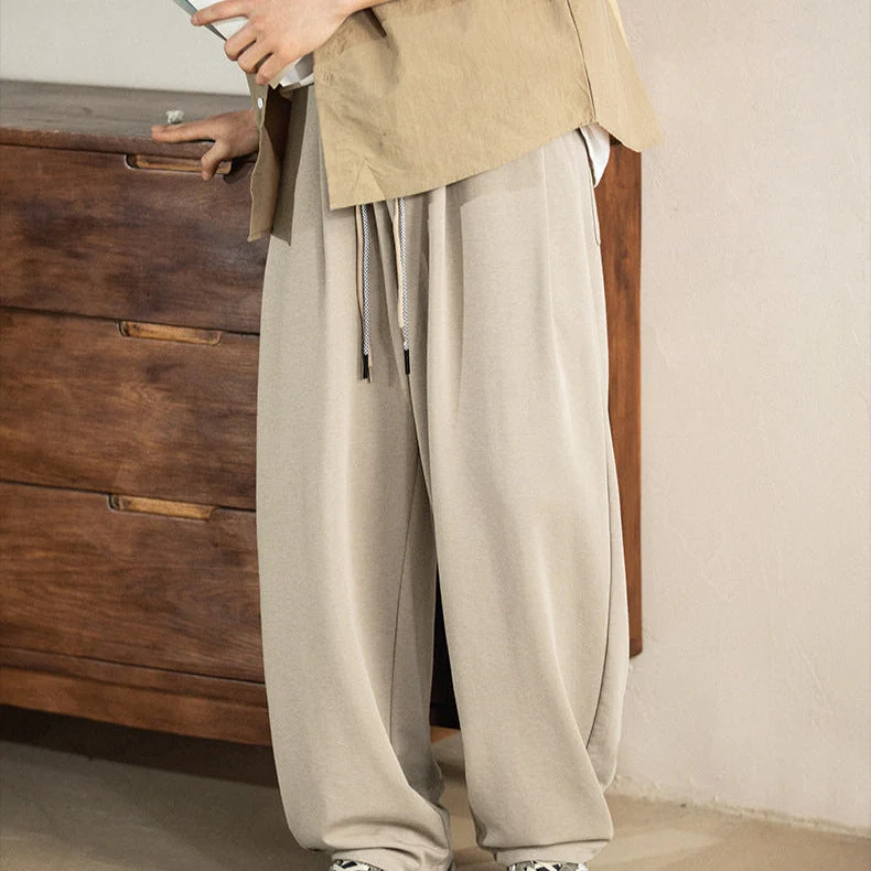 Pantalon Large Décontracté avec Cordon de Serrage Ajustable – Confort