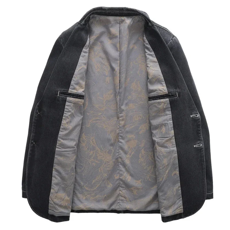 Veste en Denim Premium Coupe Structurée