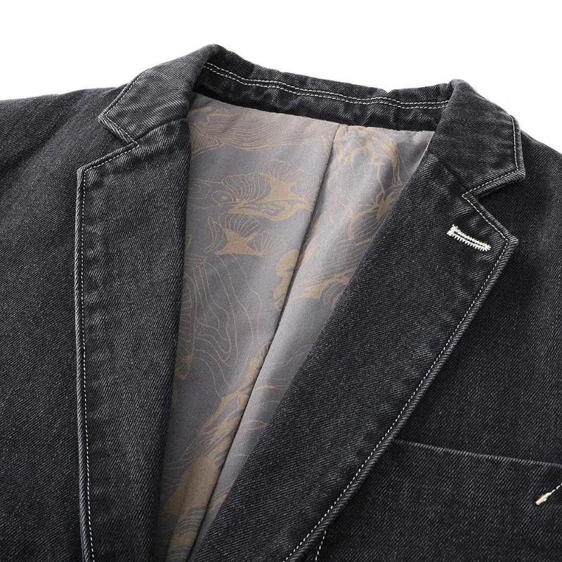 Veste en Denim Premium Coupe Structurée
