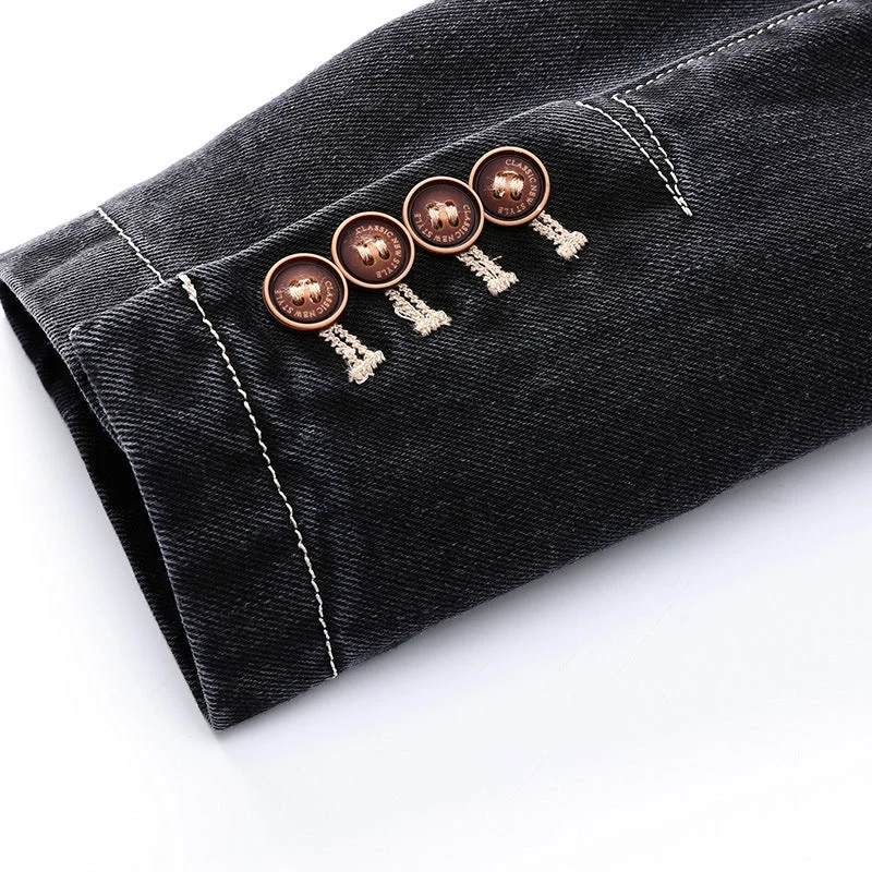 Veste en Denim Premium Coupe Structurée