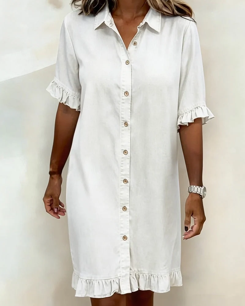 Louise | Robe en Denim Confortable avec Fronces Flatteuses