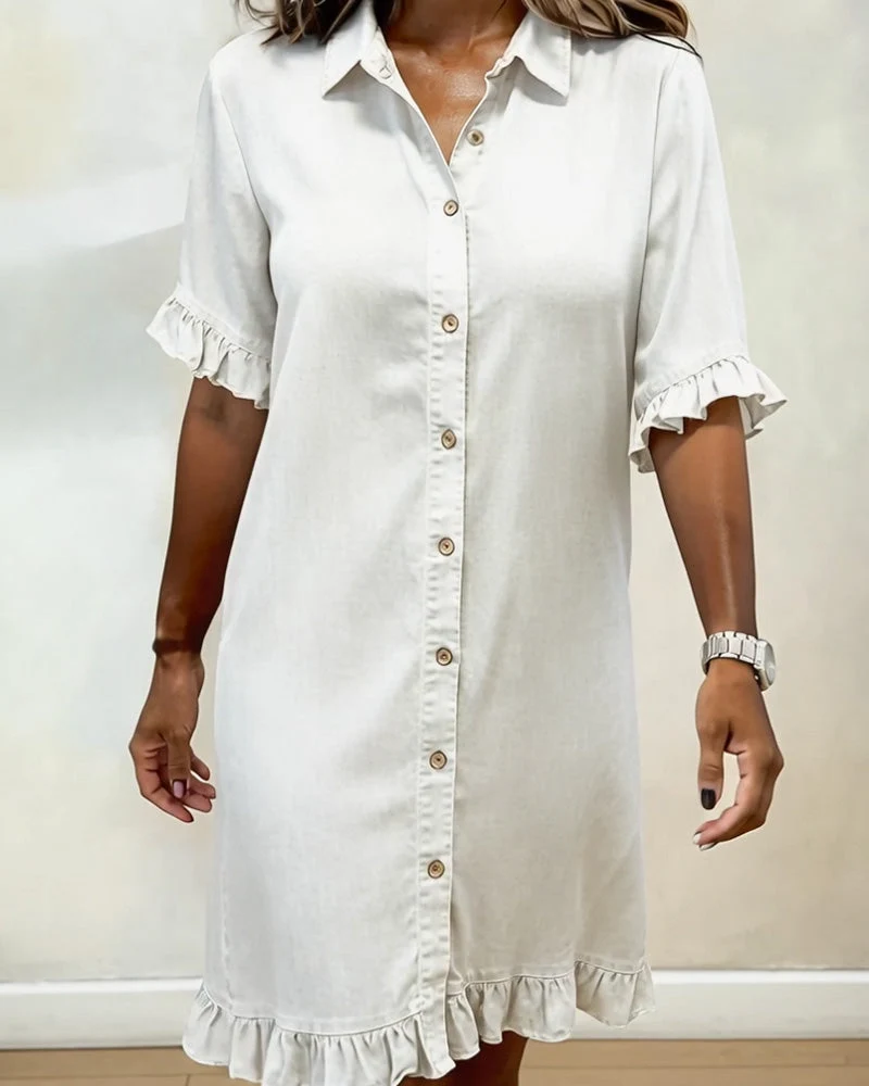 Louise | Robe en Denim Confortable avec Fronces Flatteuses