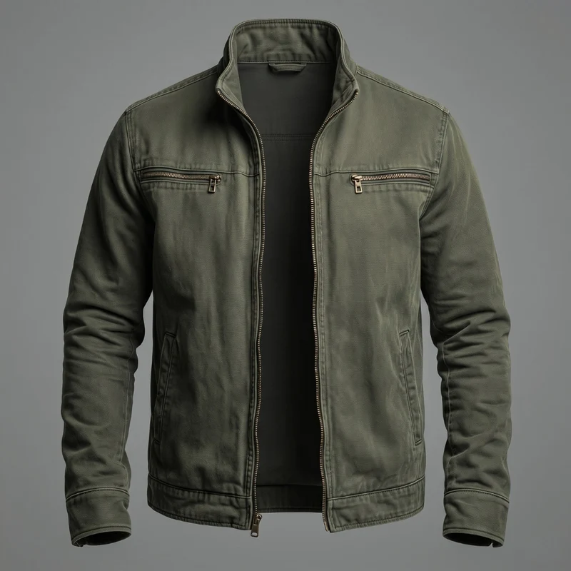 LOUIS | Veste en coton vintage à fermeture zippée