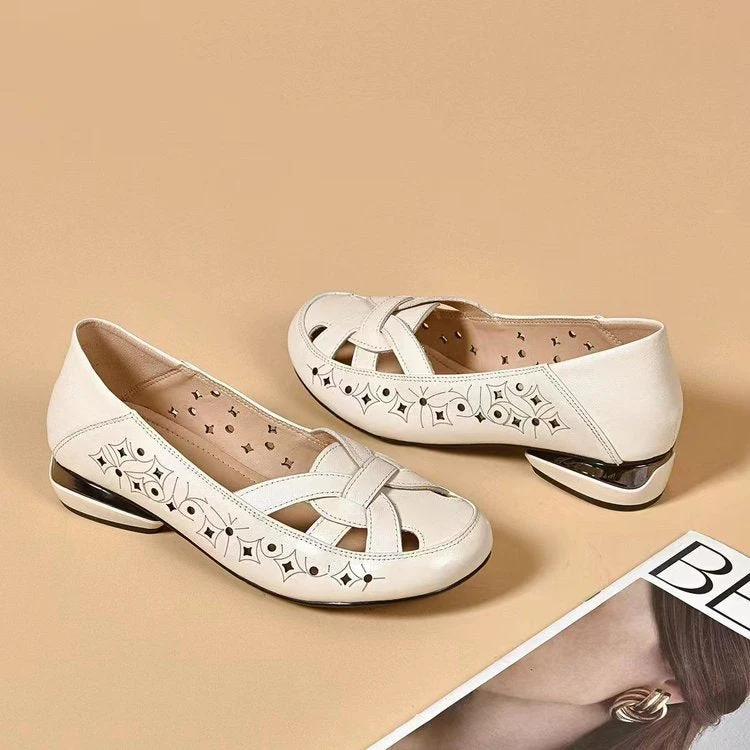 Rosa™ | Sandales fermées en cuir, élégance et confort au quotidien