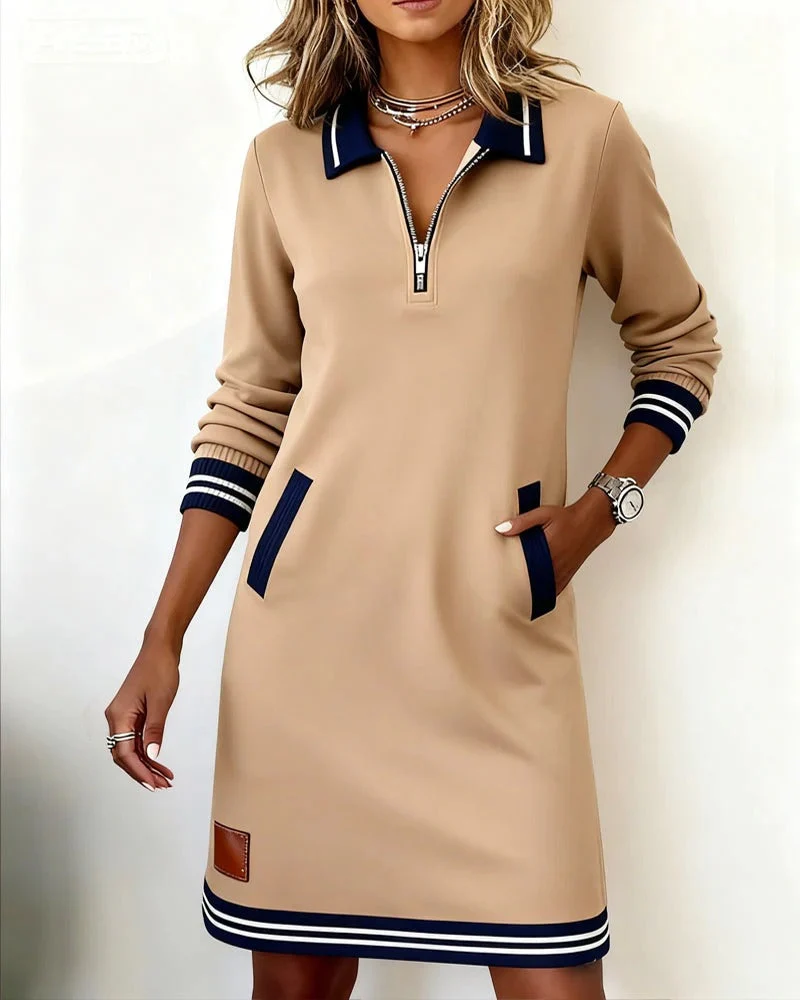 Robe Chic À Manches Longues En Coton