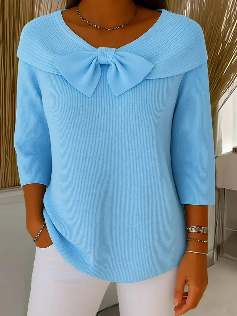 Ilona | Pull en laine pour femme avec nœud